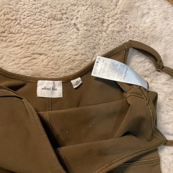 Aritzia Wilfred Free Divinity Jumpsuit Size XS Olive Womens Body Hugging Stretch - Picture 6 of 9